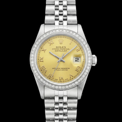 Echte Nieuwe Romeinse wijzerplaat, datum, kijk gewoon naar roestvrijstalen jubileumarmband Rolex