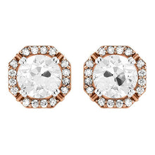 Afbeelding in Gallery-weergave laden, Oorstekers Tweekleurig 14K Goud met Diamant – hoofdaanzicht
