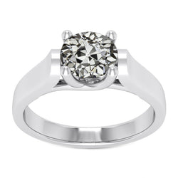 Stijlvol Diamant Enkele Steen Ring 2,50 karaat – 14K Witgoud