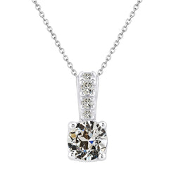 Hanger 14K Witgoud – Fijne Diamant Antiek Cushion 2 karaat