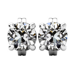 Briljant Antiek Cushion Oorbellen 3,50 karaat – 14K Witgoud