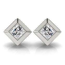 Echt Bezel Gezet Fijne Diamant Oorbellen 2 karaat