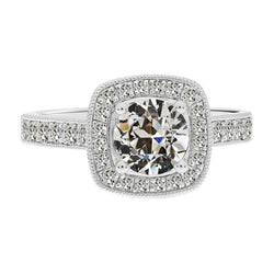 Natuurlijk Verjaardagsring Fijne Diamant Halo Ring 2 karaat
