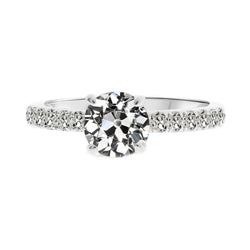 Designer Fijne Diamant Solitaire met Zijstenen 1 karaat – 14K