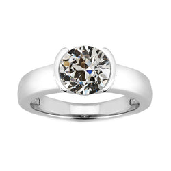 Fijne Diamant Oud Europese Slijpvorm Solitaire Ring 2 karaat in