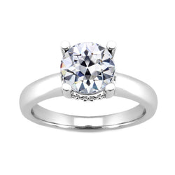 Luxe Solitaire Verlovingsring met Antiek Europees Diamant – 2,50