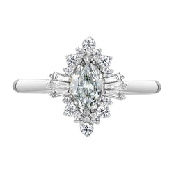 Briljant Diamant Halo Ring 2 karaat – 14 Karaat Witgoud door