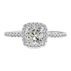 Old Mine Slijpvorm Halo Verlovingsring – Diamant 3,50 karaat 14K