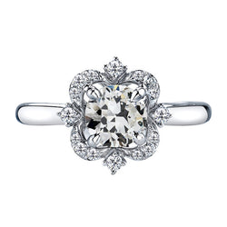 2 karaat Fijne Diamant Halo Zetting Ring in 14 Karaat Witgoud
