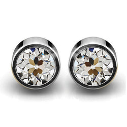 Fijne Diamant Oorbellen – Antiek Cushion 2 karaat 14 Karaat