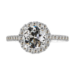 Fijne Diamant Antiek Cushion Halo Zetting Ring 3,50 karaat in 14