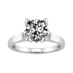 2 karaat Fijne Diamant Solitaire Ring in 14K Witgoud