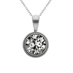 Old Mine Slijpvorm Fijne Diamant Druppel Hanger in 14K Witgoud