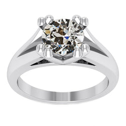 Briljant Enkele Steen Ring – 14K Witgoud 3 karaat