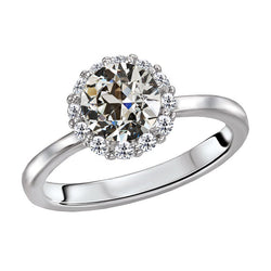 2,50 karaat Diamant Halo Verlovingsring in 14 Karaat Witgoud