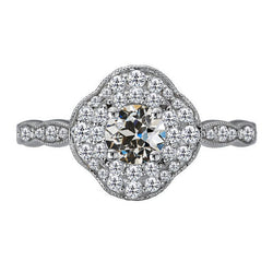 Geraffineerd Halo Ring met Milgrain Diamant – 1,50 karaat