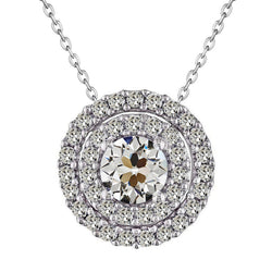 Hanger Halsketting 14K Witgoud – Fijne Diamant Antiek Cushion