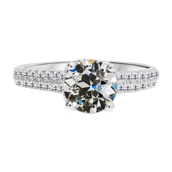 2,50 karaat Diamant Solitaire Ring met Accenten in 14 Karaat