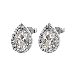 Oorhangers 14K Witgoud – Fijne Diamant Antiek Cushion 2 karaat