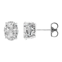 Afbeelding in Gallery-weergave laden, Oorknopjes Voor Dames Ovaal oud geslepen Echt Diamanten 6 Karaats Gouden Pushbacks
