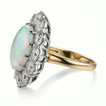 Afbeelding in Gallery-weergave laden, Opaal en diamanten 6.75 karaat jubileumring goud 14K Nieuw
