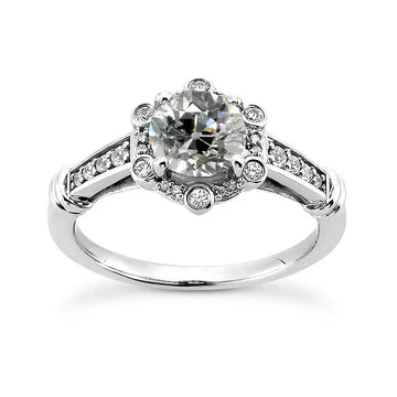 Oude Geslepen Ronde Echt Diamanten Jubileumring 3,75 Karaat Damessieraden
