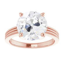 Afbeelding in Gallery-weergave laden, Oude Mijn Geslepen Echt Diamant Solitaire Ring 5 Karaat Rose Gouden Sieraden
