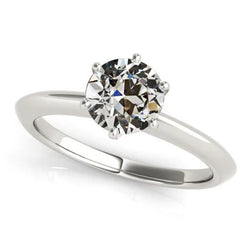 Oude Mijn Geslepen Echt Diamant Solitaire Ring 6 Gaffel Set 2 Karaat