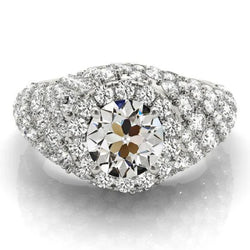 Antieke Mijn Geslepen Echte Natuurlijke uit de aarde gewonnen Diamanten Cluster Ring Goud 6.50 Karaat Dames Sieraden