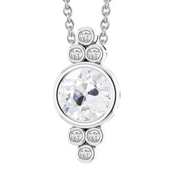Oude Mijnwerker Echt Natuurlijk uit de a aarde gewonnen Diamanten Hanger 3.50 Karaat Kastzetting Schuifketting Goud 14K