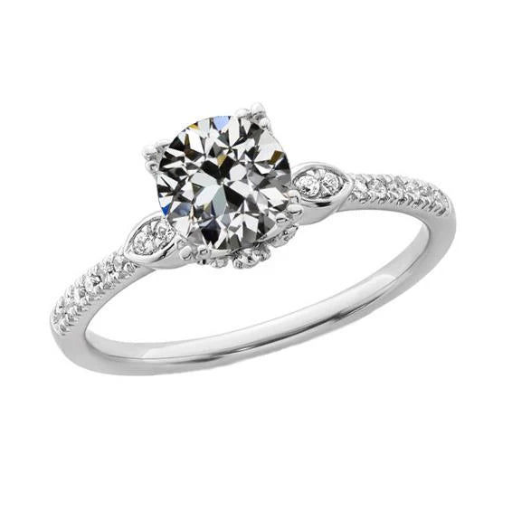 Oude Mijnwerker Echt Diamanten Ring Met Accenten Gouden Sieraden 3 Karaat