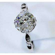 Afbeelding in Gallery-weergave laden, Oude Mijnwerker Solitaire Echt Diamanten Ring Verloving 2,50 Karaat Sieraden 14K
