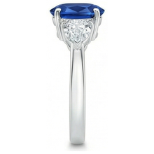 Afbeelding in Gallery-weergave laden, echte oval saffier 3.50karaat ring profielweergave
