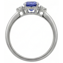 Afbeelding in Gallery-weergave laden, echte round tanzaniet 1.95karaat ring met diamantaccenten
