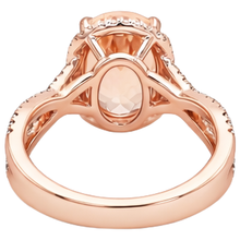 Afbeelding in Gallery-weergave laden, Ovaal en rond 9,25 ct Morganite met Natuurlijke echte diamanten ( niet in een laboratorium gekweekt ) ring goud 14K

