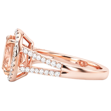 Afbeelding in Gallery-weergave laden, Ovaal en rond geslepen 19,75 ct Morganite met Natuurlijke echte diamanten ( niet in een laboratorium gekweekt ) ring tweekleurig goud
