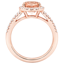 Afbeelding in Gallery-weergave laden, Ovaal en rond geslepen 19,75 ct Morganite met Natuurlijke echte diamanten ( niet in een laboratorium gekweekt ) ring tweekleurig goud
