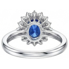 Afbeelding in Gallery-weergave laden, echte round saffier 4karaat ring op wit
