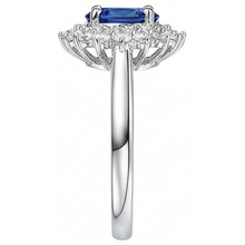 Afbeelding in Gallery-weergave laden, echte round saffier 4karaat ring profielweergave
