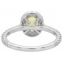 Afbeelding in Gallery-weergave laden, Ovaal &amp; Rond Geslepen Gele Saffier Natuurlijke uit de aarde gewonnen Diamanten Ring 5 Karaat Witgoud 14K
