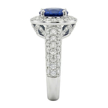 Afbeelding in Gallery-weergave laden, echte round saffier 3.00karaat ring close-up detail
