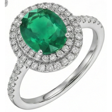 Afbeelding in Gallery-weergave laden, echte round smaragd 4.35karaat ring close-up detail
