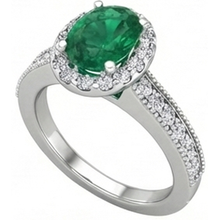 Afbeelding in Gallery-weergave laden, echte round smaragd 4.75karaat ring profielweergave

