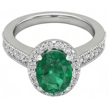 Afbeelding in Gallery-weergave laden, echte round smaragd 4.75karaat ring close-up detail
