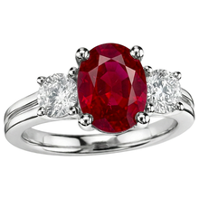 Afbeelding in Gallery-weergave laden, echte round robijn 1.80karaat ring close-up detail
