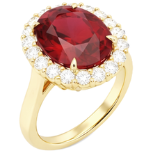 Afbeelding in Gallery-weergave laden, echte round robijn 5.35karaat ring close-up detail
