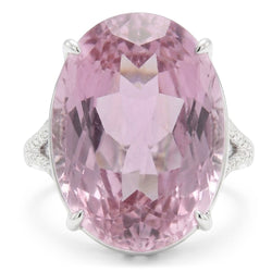 Ovaal geslepen roze kunziet Natuurlijke echte diamanten ( niet in een laboratorium gekweekt ) edelsteen ring 20,50 ct wit goud 14k