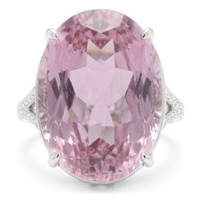 Afbeelding in Gallery-weergave laden, Ovaal geslepen roze kunziet Natuurlijke echte diamanten ( niet in een laboratorium gekweekt ) edelsteen ring 20,50 ct wit goud 14k
