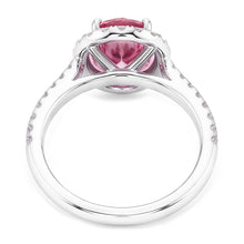 Afbeelding in Gallery-weergave laden, Ovaal geslepen roze saffier en ronde Natuurlijke echte diamanten ( niet in een laboratorium gekweekt ) 2.25 ct ring 14K witgoud
