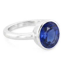 Afbeelding in Gallery-weergave laden, Ovaal geslepen saffier Solitaire Ring Bezel Set 2 karaats dames sieraden
